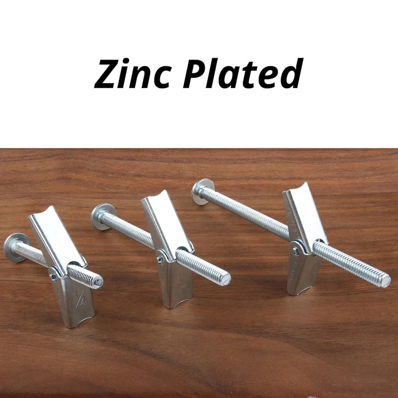 HASWARE Toggle Bolt Zinc Plated Steel and Wing Nut for Hanging Heavy Items on Drywall 1/4 Multi (8 Pack) - Image 3